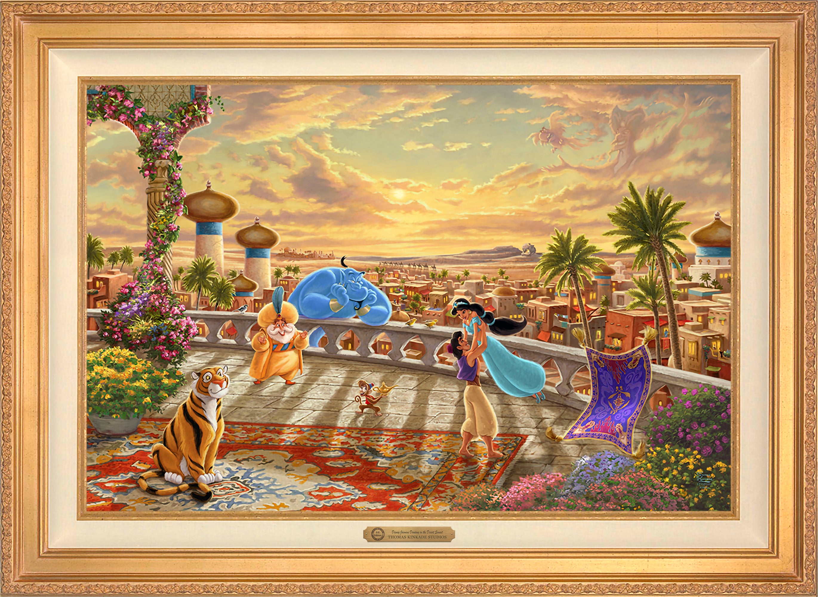 Disney Jasmine Dancing in the Desert Sunset Wall Art by Thomas Kinkade Studios Estate Edition Canvas 24