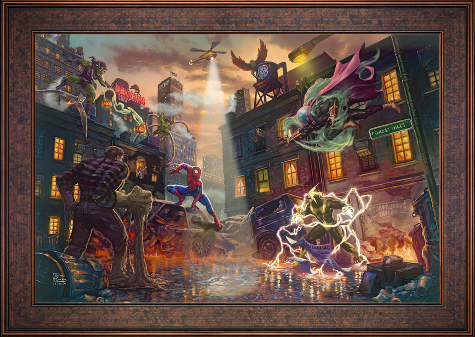 Spider-Man vs. the Sinister Six Wall Art by Thomas Kinkade Studios Standard Number Canvas 24