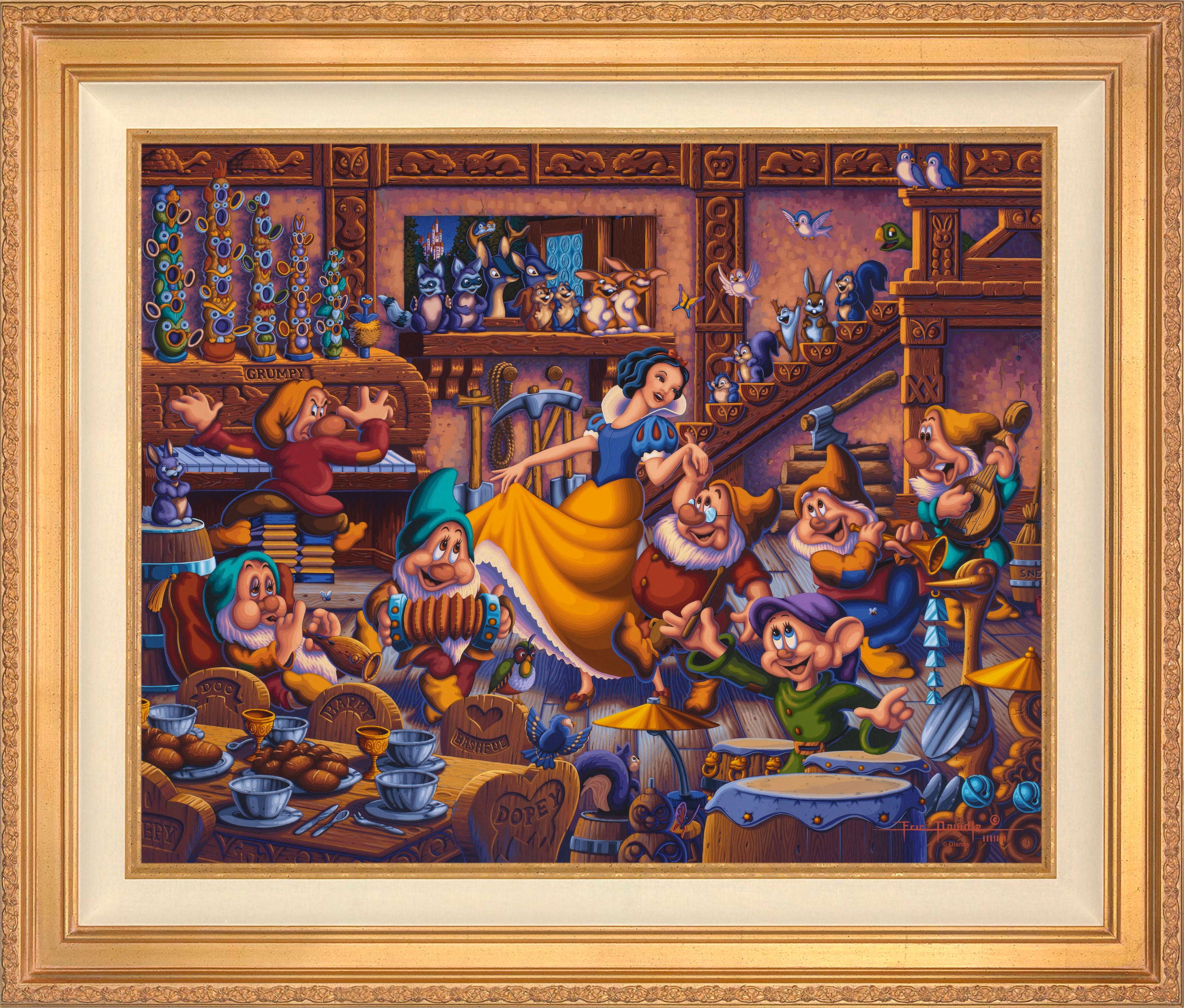 Snow White Dancing with the Dwarfs Wall Art by Eric Dowdle Standard Number Canvas 24