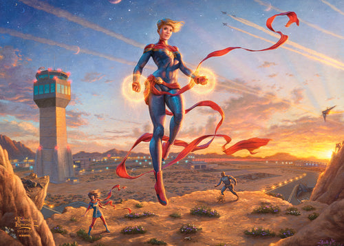 Captain Marvel - Dawn of A New Day Wall Art by Thomas Kinkade Studios Canvas Gallery Wrap 10