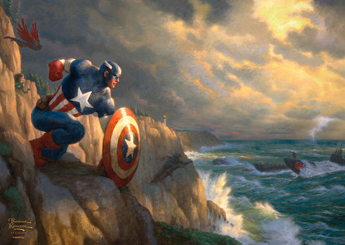 Captain America Sentinel of Liberty Wall Art by Thomas Kinkade Studios Canvas Gallery Wrap 10