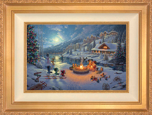 Disney Mickey and Minnie Christmas Lodge Wall Art by Thomas Kinkade Studios Standard Number Canvas 12