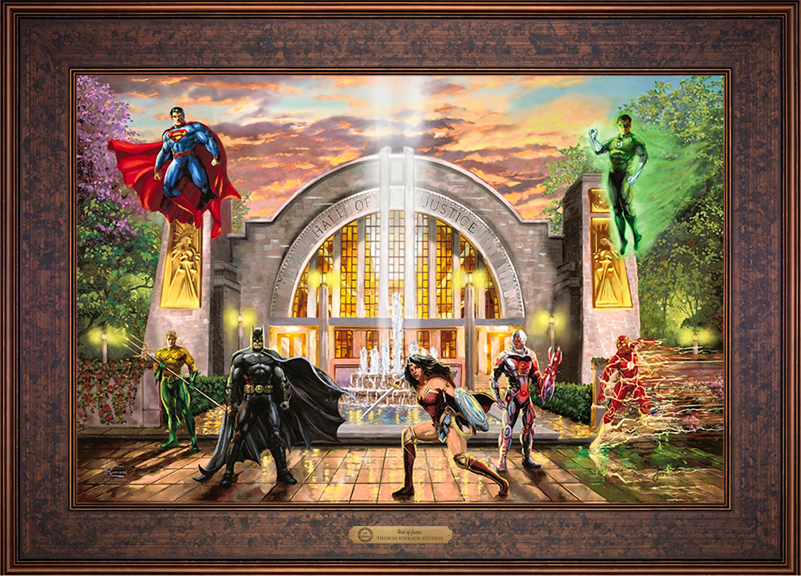Hall of Justice Wall Art by Thomas Kinkade Studios Estate Edition Canvas 18