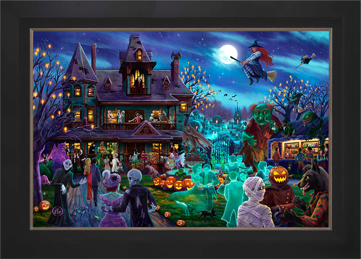 A Ghoulish Gathering Wall Art by Zac Kinkade Standard Number Canvas 24