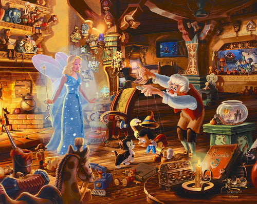 Disney Geppetto's Pinocchio Wall Art by Thomas Kinkade Studios Canvas Gallery Wrap 8