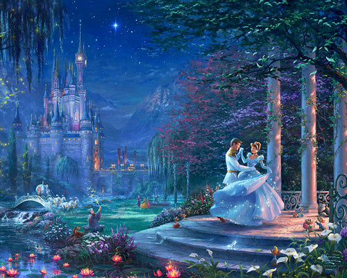Disney Cinderella Dancing in the Starlight Wall Art by Thomas Kinkade Studios Canvas Gallery Wrap 24