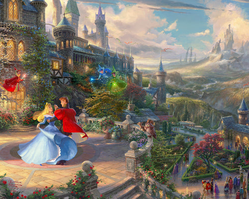 Disney Sleeping Beauty Dancing in the Enchanted Light Wall Art by Thomas Kinkade Studios Canvas Gallery Wrap 24