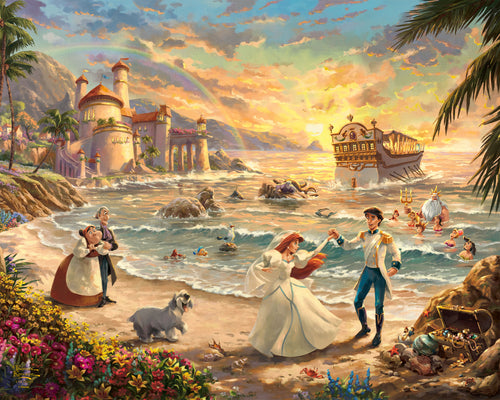 Disney The Little Mermaid Celebration of Love Wall Art by Thomas Kinkade Studios Canvas Gallery Wrap 8