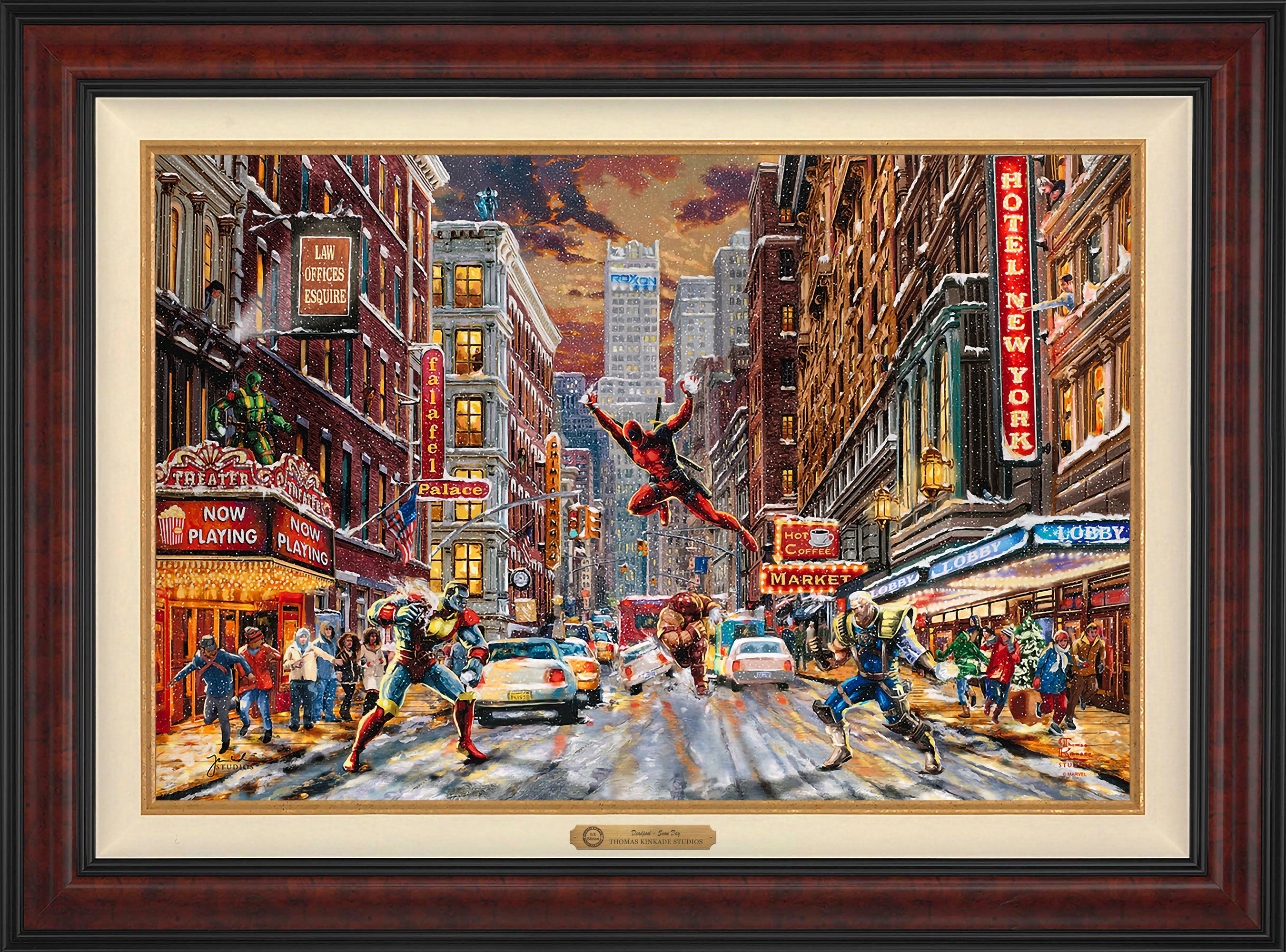 Deadpool - Snow Day Wall Art by Thomas Kinkade Studios Estate Edition Canvas 24