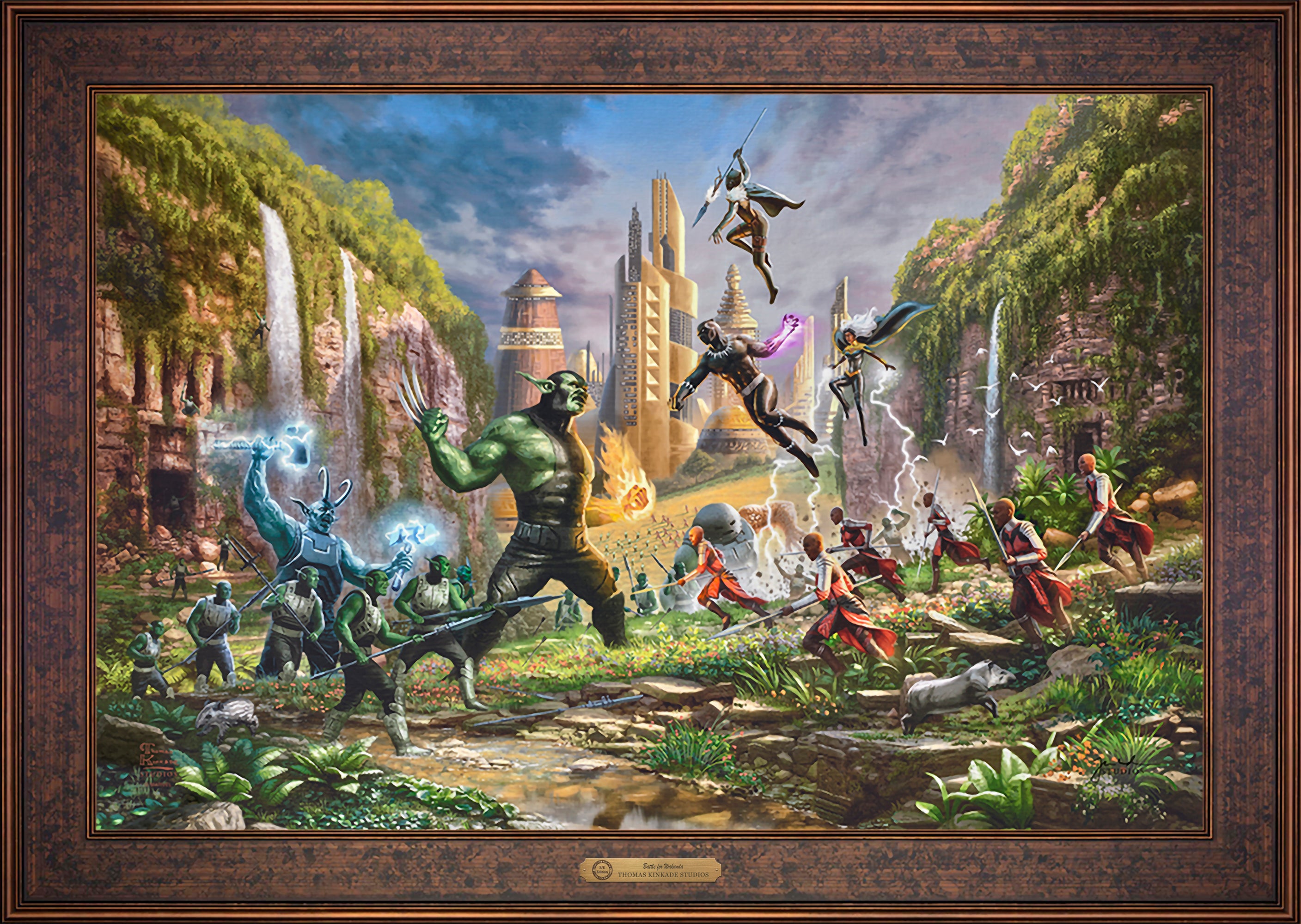 Battle for Wakanda Wall Art by Thomas Kinkade Studios Estate Edition Canvas 24