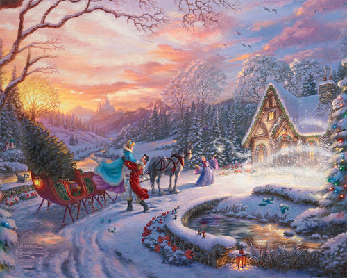 Disney Cinderella Bringing Home the Tree Wall Art by Thomas Kinkade Studios Canvas Gallery Wrap 8