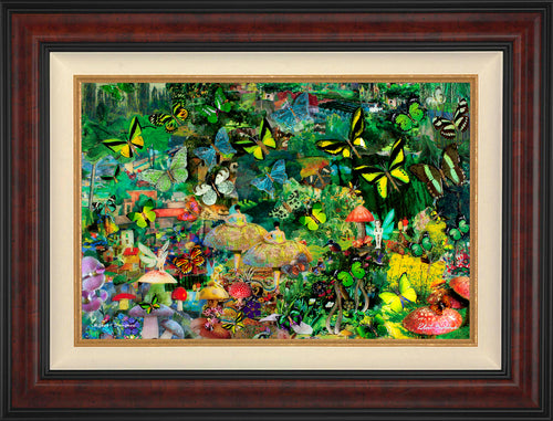 Mushroom Dancers in a Butterfly Forest Wall Art by Robert Swedroe