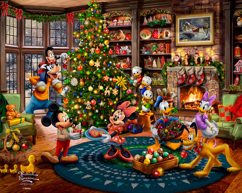 Disney Mickey and Minnie Trimming the Tree Wall Art by Thomas Kinkade Studios Gallery Wrapped Canvas 8