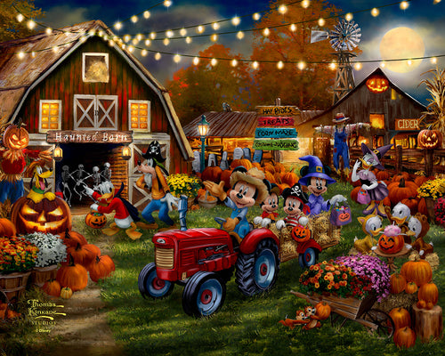 Disney Mickey and Minnie Pumpkin Festival Wall Art by Thomas Kinkade Studios Canvas Gallery Wrap 8