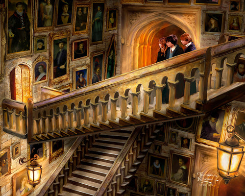 Harry Potter Grand Staircase Wall Art by Thomas Kinkade Studios Canvas Gallery Wrap 8