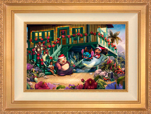 Disney Lilo and Stitch Aloha Christmas Wall Art by Thomas Kinkade Studios Standard Number Canvas 12