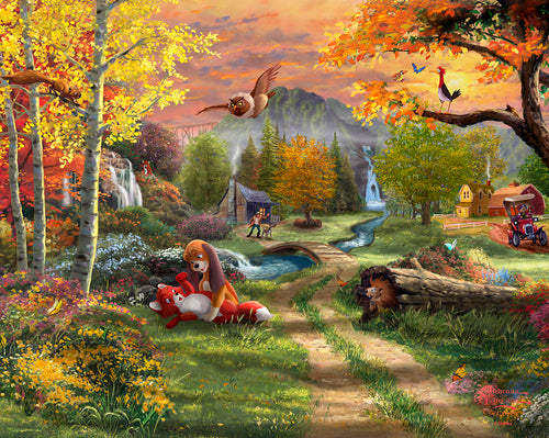Disney Fox and the Hound Wall Art by Thomas Kinkade Studios Canvas Gallery Wrap 8
