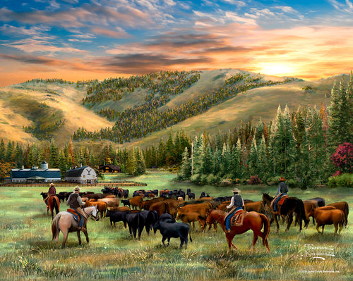 Evening Round-Up Wall Art by Thomas Kinkade Studios Canvas Gallery Wrap 8