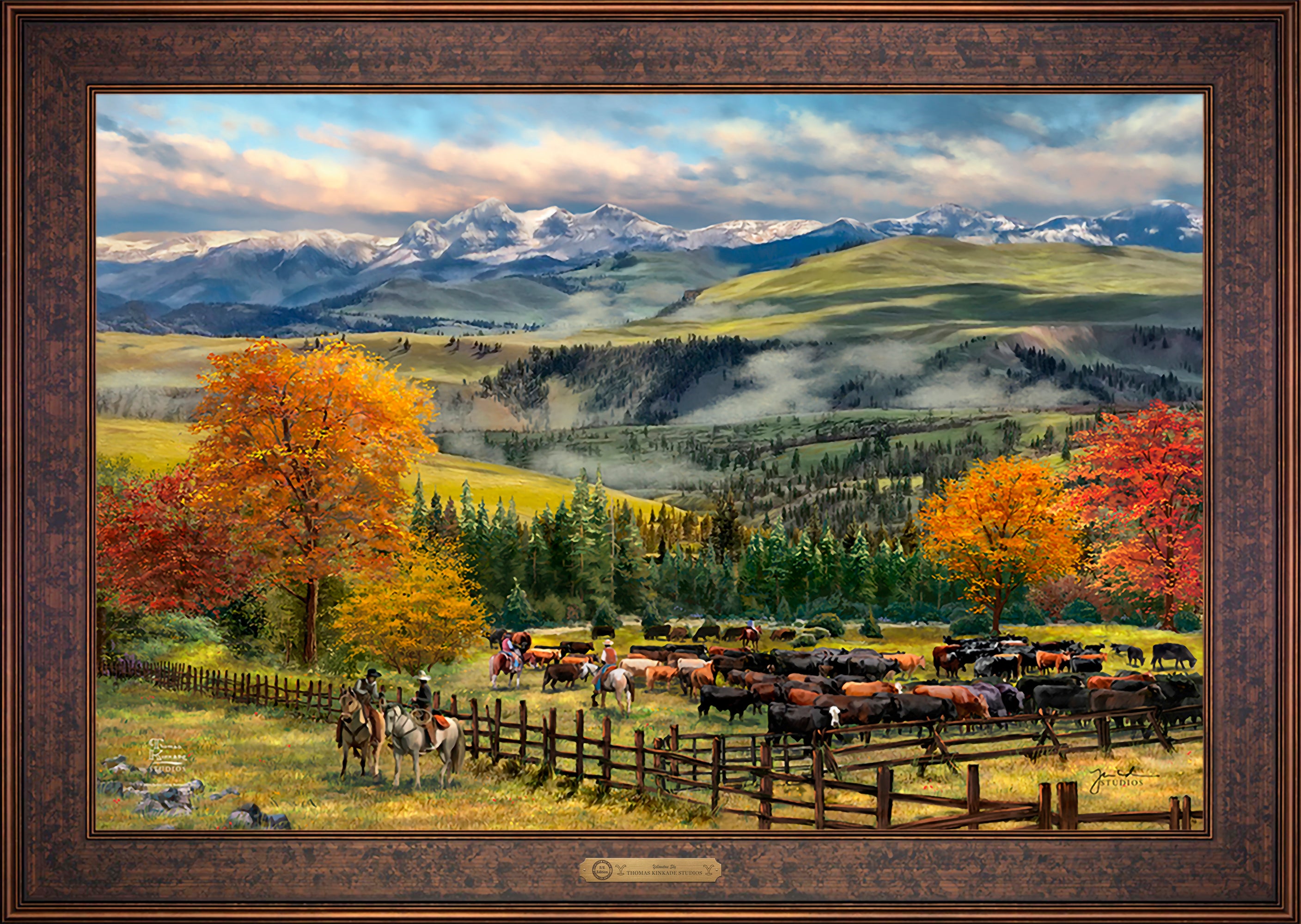 Yellowstone Sky Wall Art by Thomas Kinkade Studios Estate Edition Canvas 24