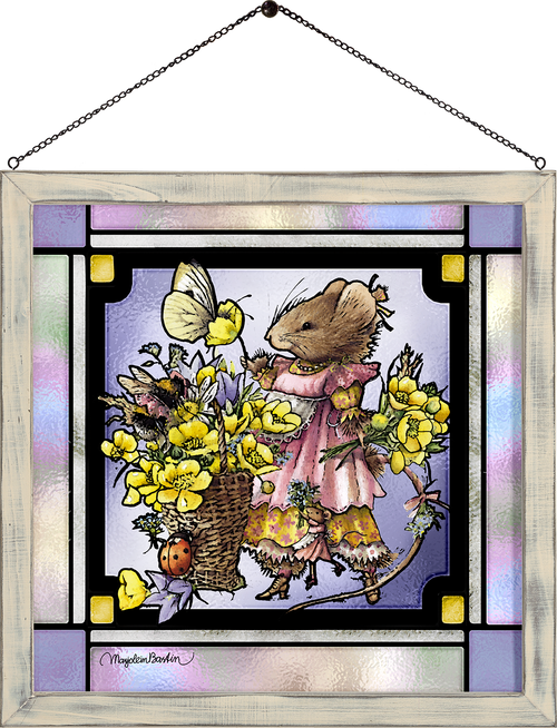 Flutter, Buzz and Bloom Framed Glass Art By Marjolein Bastin