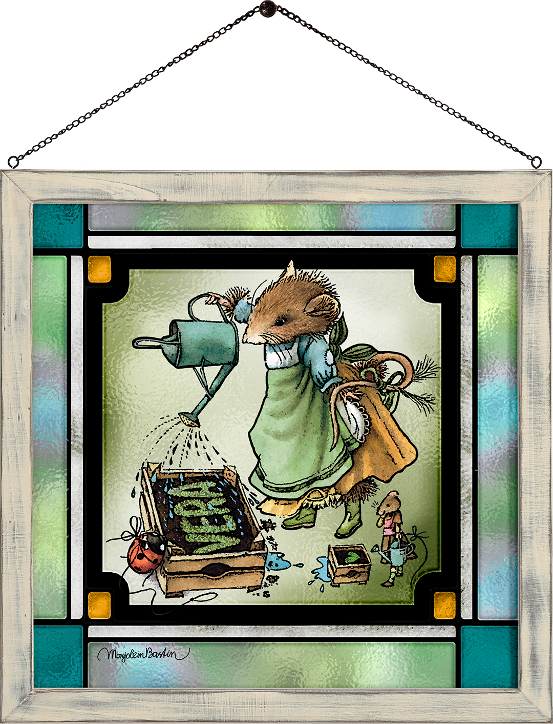 The Gentle Gardener Framed Glass Art By Marjolein Bastin