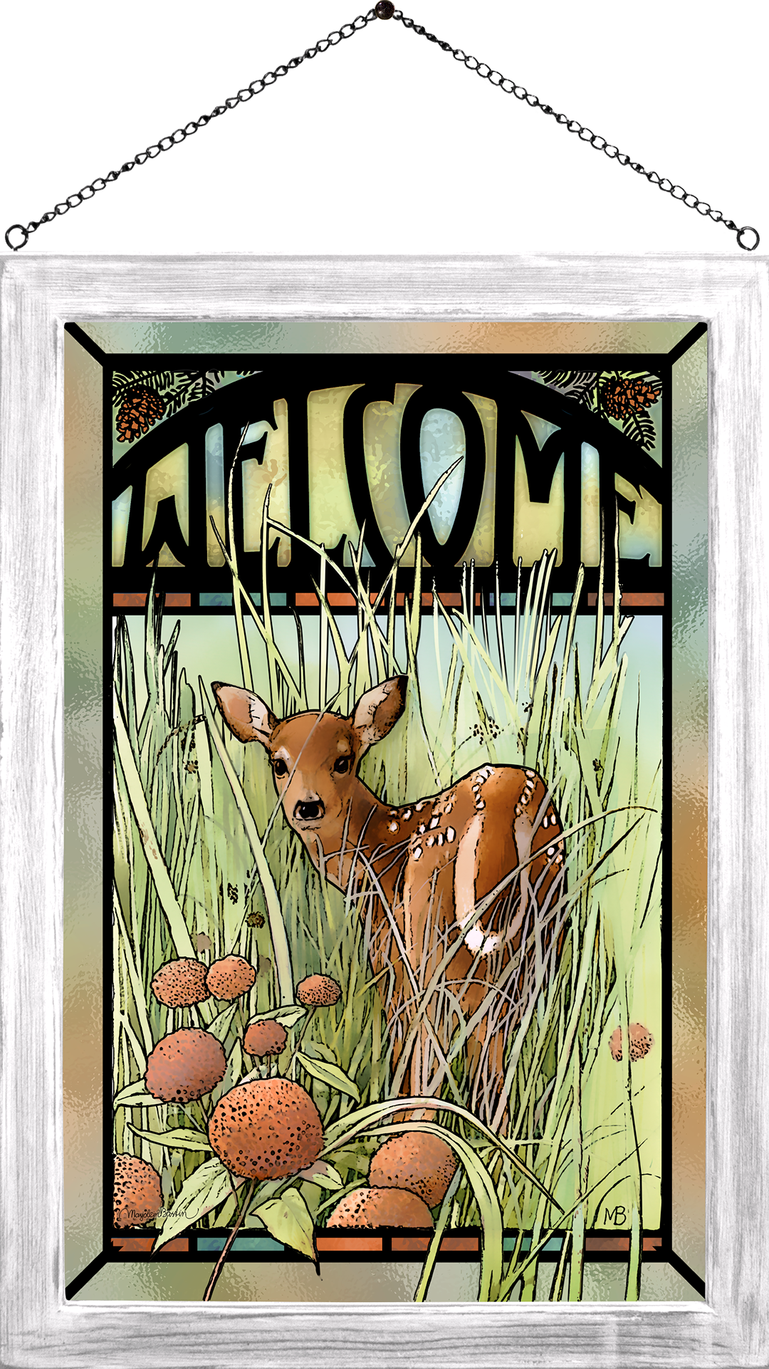 Chance Encounter Framed Glass Art by Marjolein Bastin