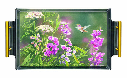 White Sweet Pea Humming Bird Acrylic Wall Art & Home Decor