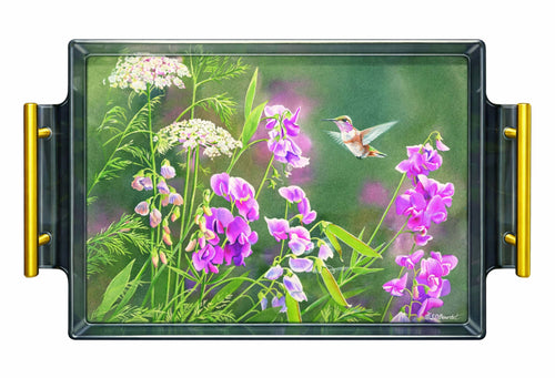 White Sweet Pea Humming Bird Acrylic Wall Art & Home Decor