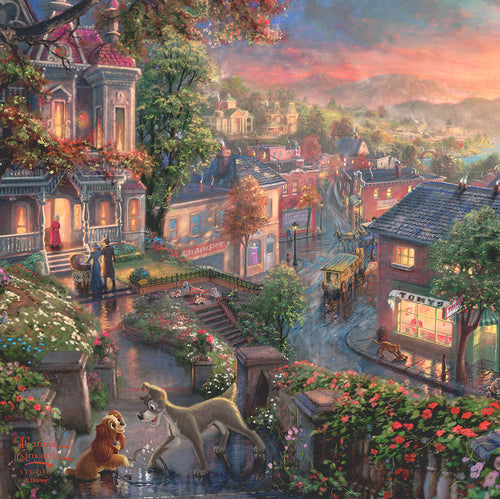 Disney Lady and the Tramp Wall Art by Thomas Kinkade Studios Canvas Gallery Wrap 14