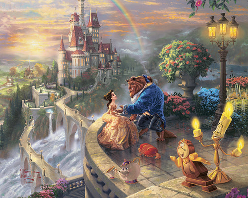 Disney Beauty and the Beast Falling in Love Wall Art by Thomas Kinkade Studios Canvas Gallery Wrap 8
