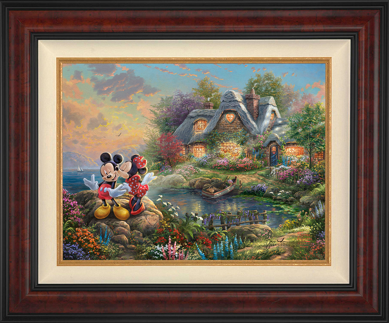 Disney Mickey & Minnie - Sweetheart Cove Wall Art by Thomas Kinkade Studios Canvas Gallery Wrap 8
