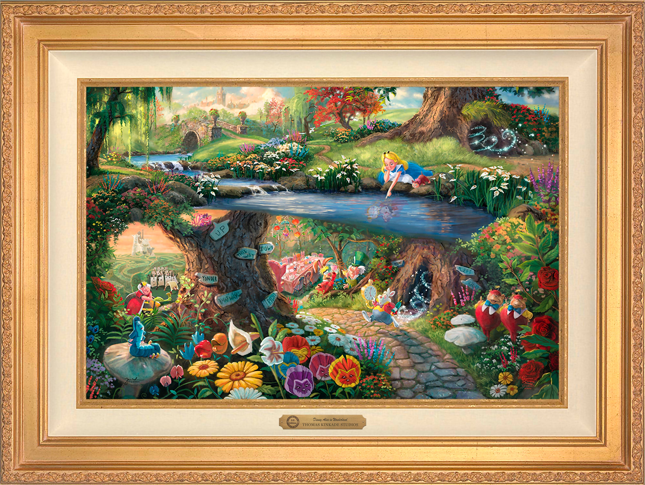 Disney Alice in Wonderland Wall Art by Thomas Kinkade Studios Estate Edition Canvas 18