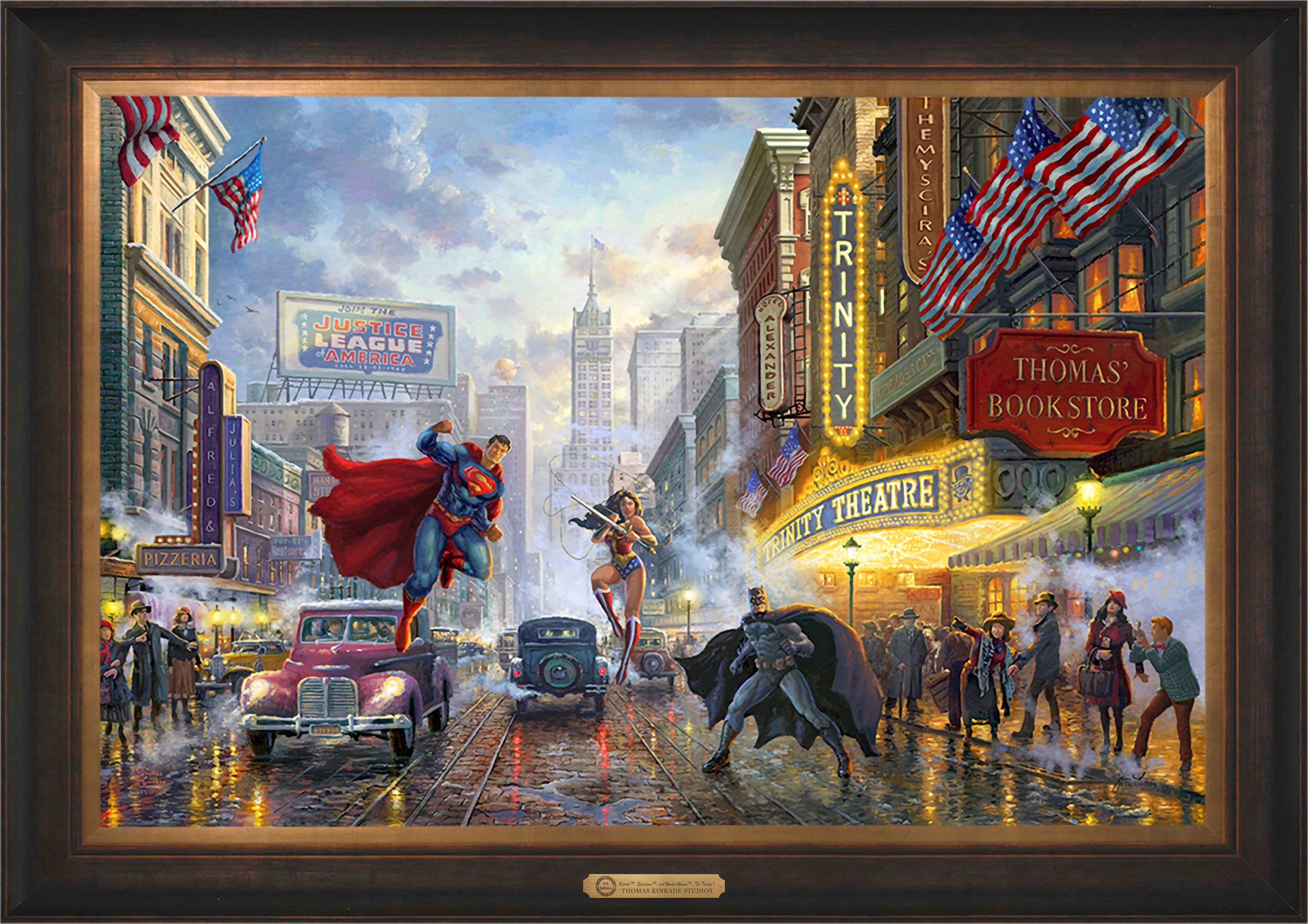 Batman™, Superman™, and Wonder Woman™: The Trinity I Wall Art by Thomas Kinkade Studios Estate Edition Canvas 24