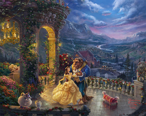Disney Beauty and the Beast Dancing in the Moonlight Wall Art by Thomas Kinkade Studios Canvas Gallery Wrap 8