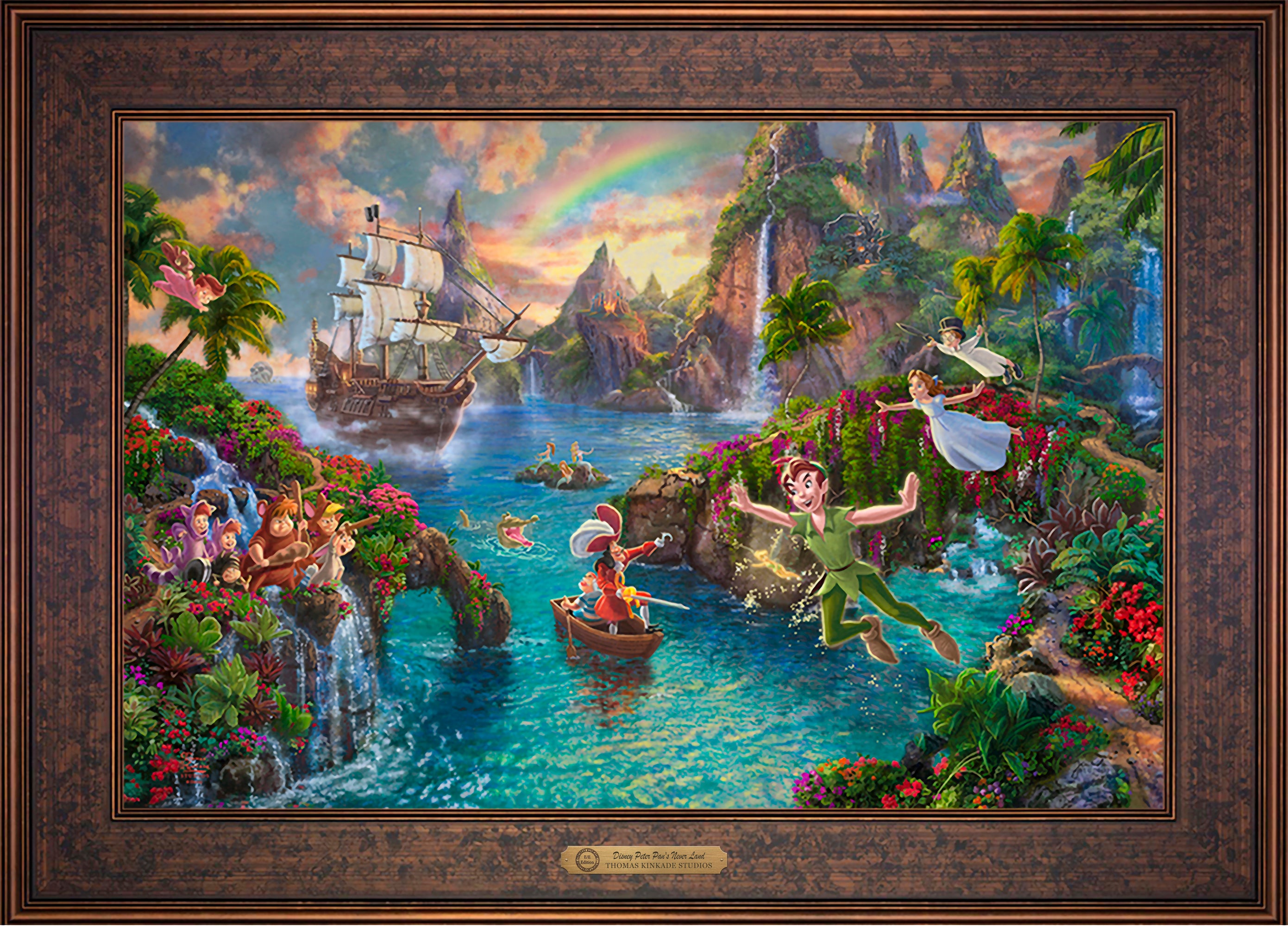 Disney Peter Pan's Never Land Wall Art by Thomas Kinkade Studios Estate Edition Canvas 18