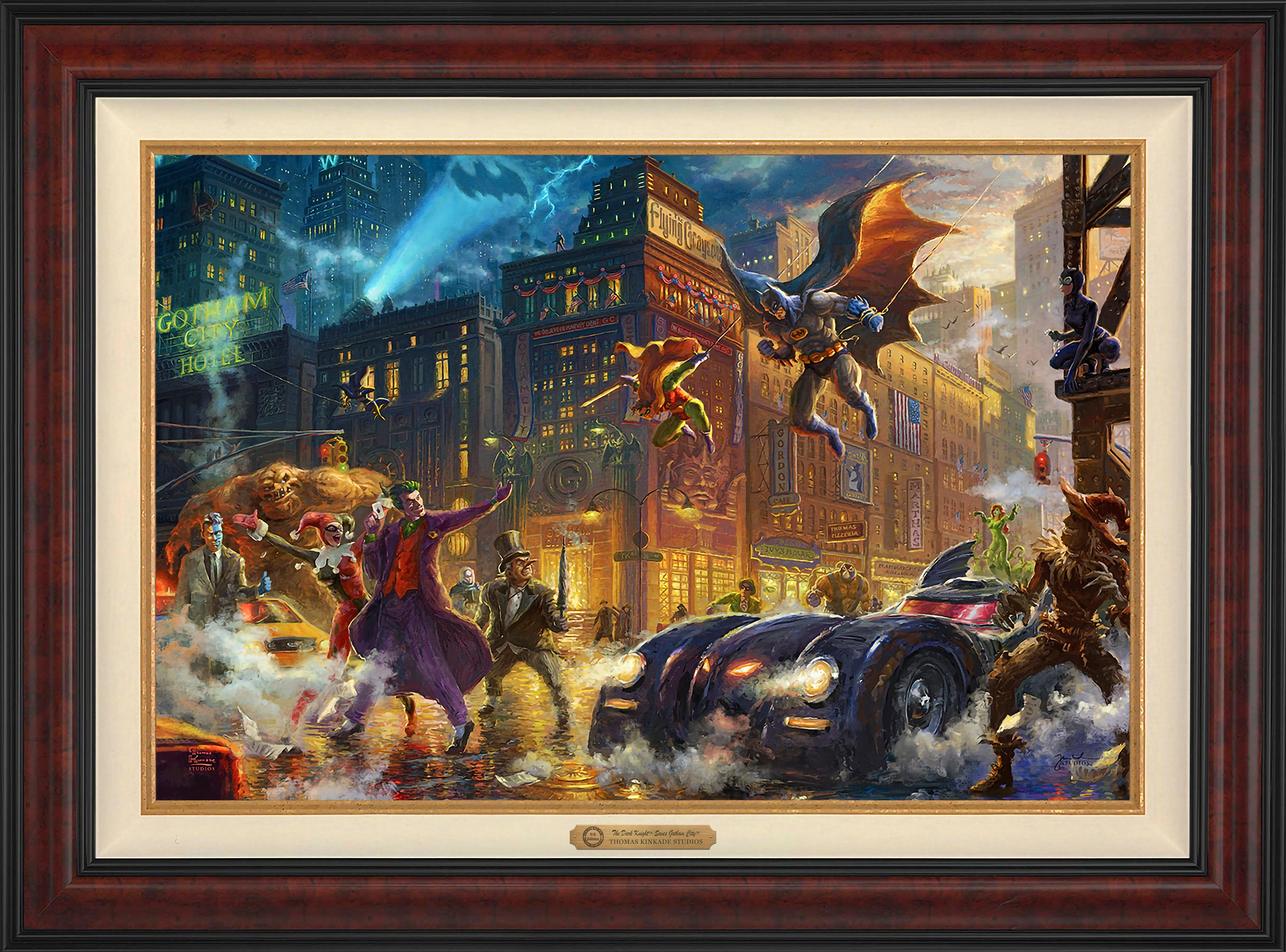 The Dark Knight™ Saves Gotham City™ Wall Art by Thomas Kinkade Studios Estate Edition Canvas 24