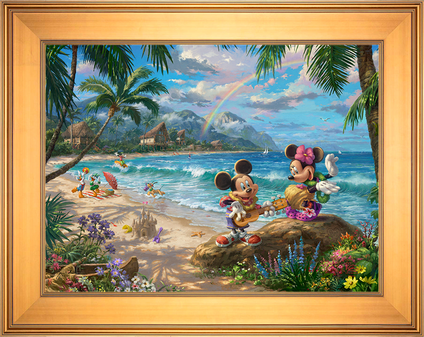 Disney Mickey and Minnie in Hawaii Wall Art by Thomas Kinkade Studios Standard Number Canvas 18