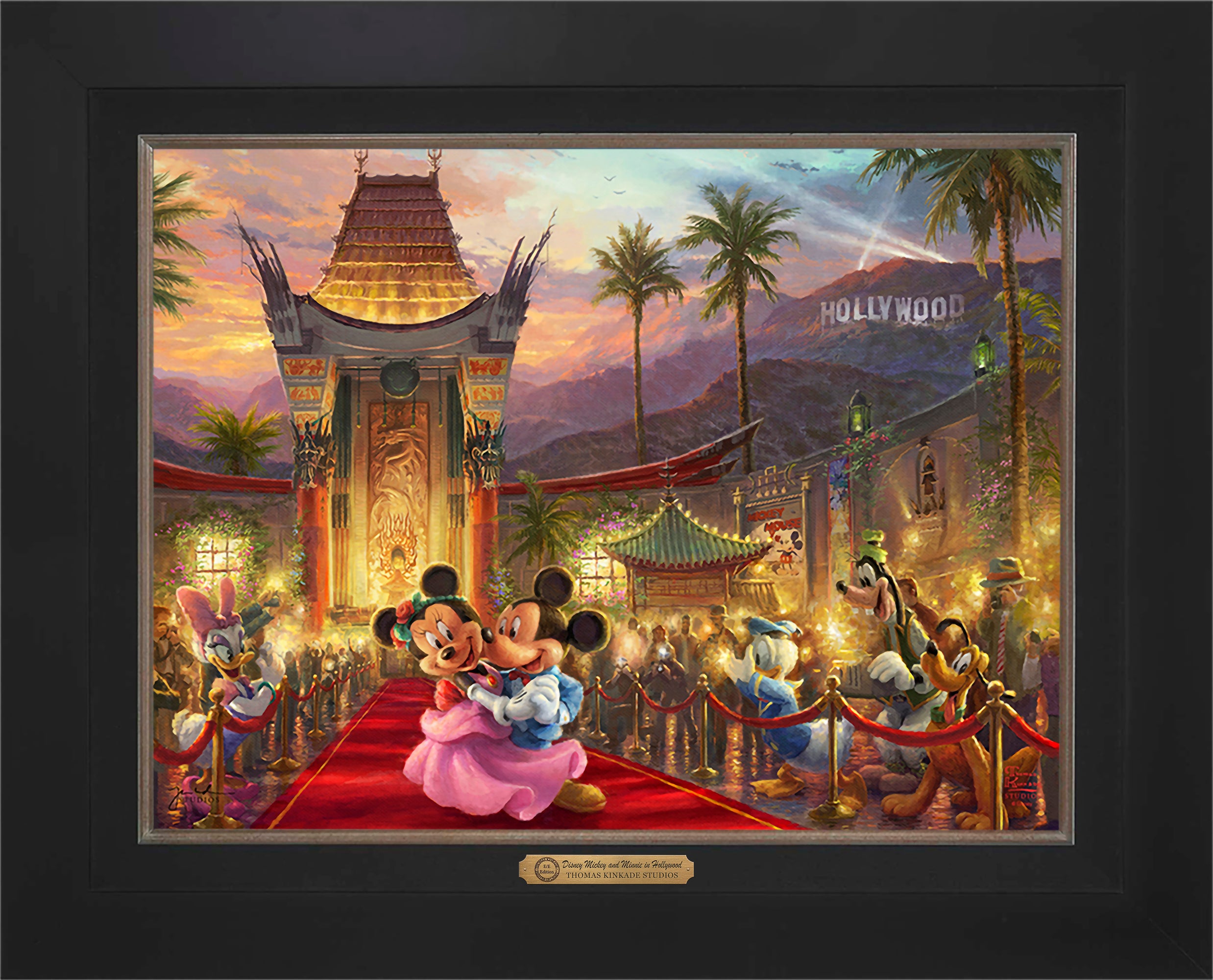 Disney Mickey and Minnie in Hollywood Wall Art by Thomas Kinkade Studios Estate Edition Canvas 18
