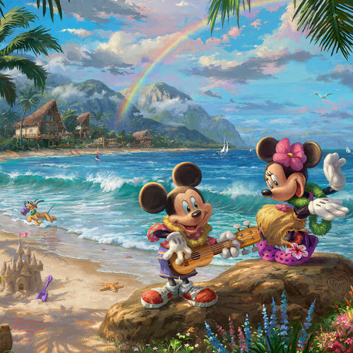 Disney Mickey and Minnie in Hawaii Wall Art by Thomas Kinkade Studios Canvas Gallery Wrap 14