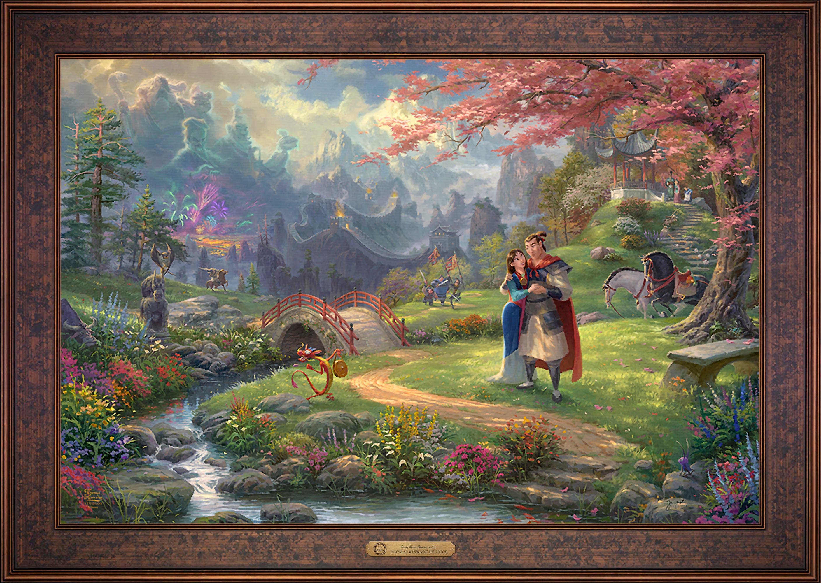 Disney Mulan Blossoms of Love Wall Art by Thomas Kinkade Studios Estate Edition Canvas 24