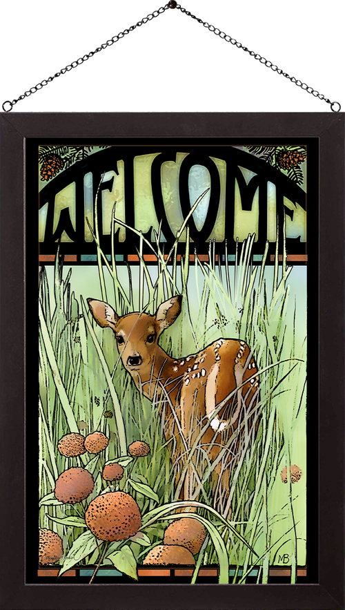 Chance Encounter Framed Glass Art by Marjolein Bastin