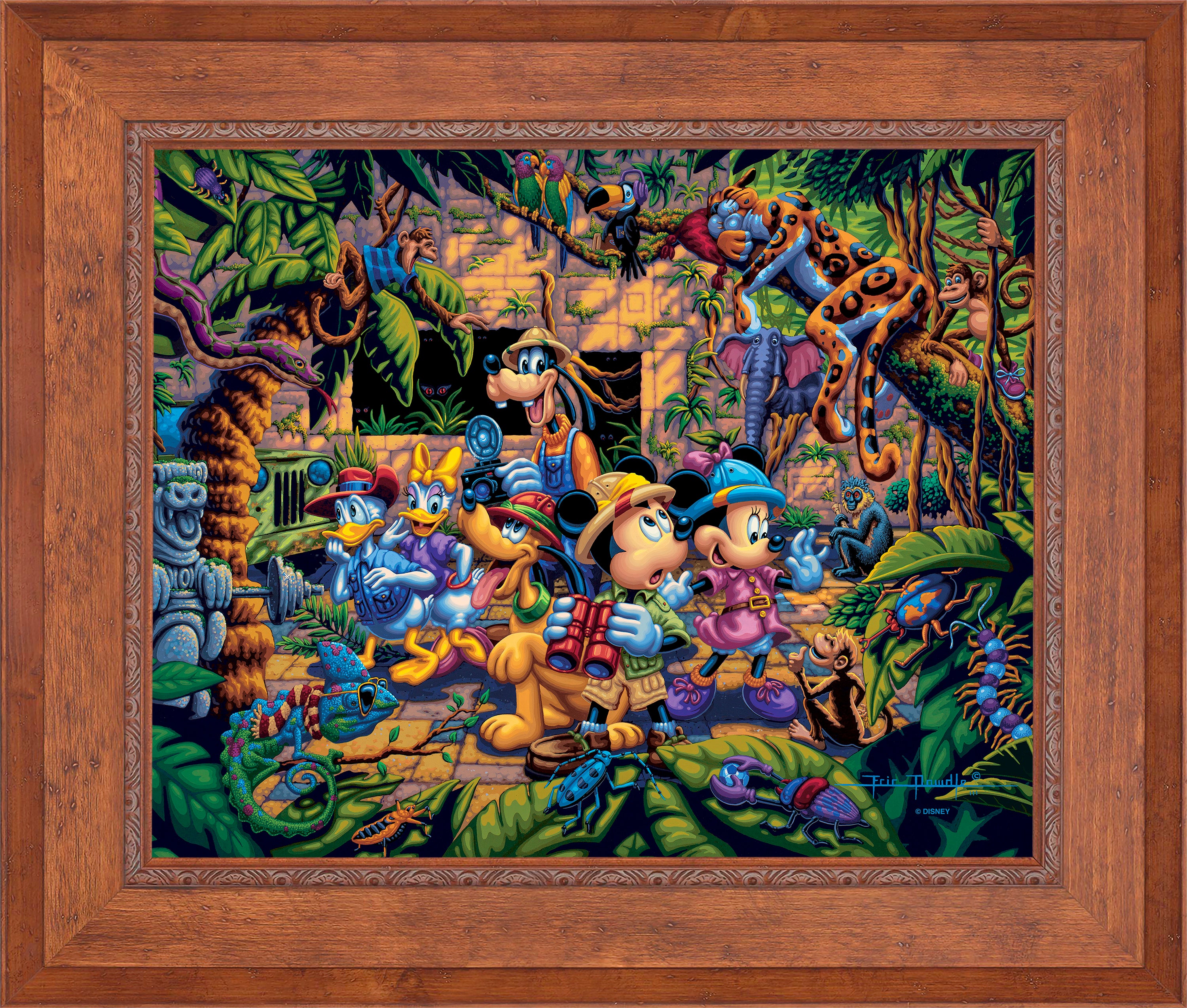 Mickey and Friends Exploring the Jungle Wall Art by Eric Dowdle Standard Number Canvas 24