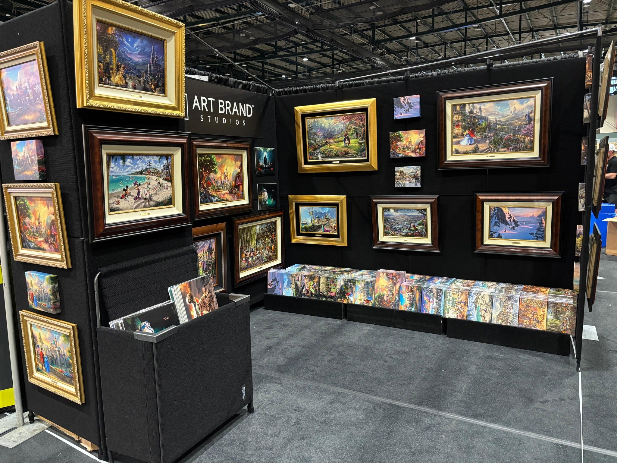 Retail gallery displaying framed artwork and canvas prints from Art Brand Studios – Wholesale art for retailers.
