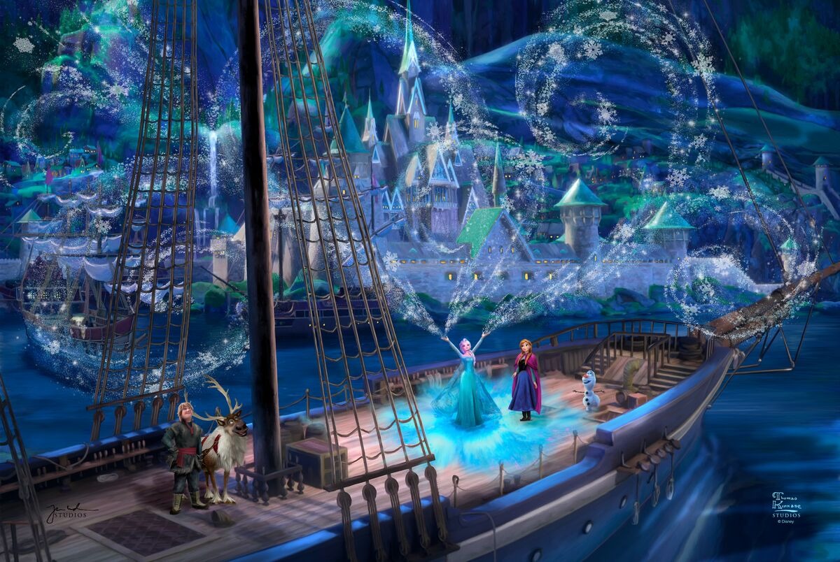 Frozen Disney fine art painting by Thomas Kinkade Studios – Unlock the World’s Top Licensed Art with Art Brand Studios