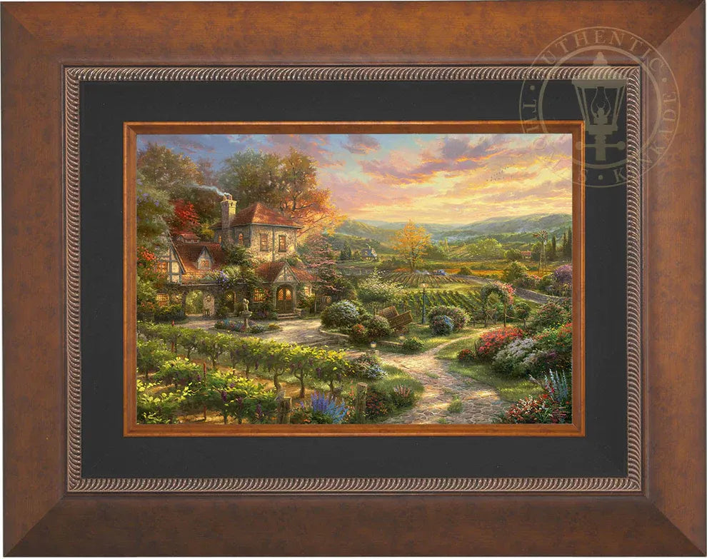 Terry Redlin framed landscape painting of cabin and sunset – Limited edition fine art available through Art Brand Studios