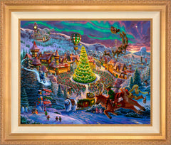 Santa's North Pole Wall Art by Zac Kinkade Standard Number Canvas 24" x 30" Antique Gold