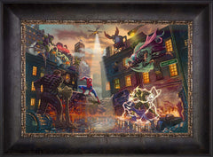 Spider-Man vs. the Sinister Six Wall Art by Thomas Kinkade Studios Standard Number Canvas 12" x 18" Cabernet
