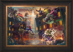Spider-Man vs. the Sinister Six Wall Art by Thomas Kinkade Studios Standard Number Canvas 18" x 27" Estate Bronze