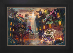 Spider-Man vs. the Sinister Six Wall Art by Thomas Kinkade Studios Standard Number Canvas 18" x 27" Modern Black