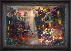Spider-Man vs. the Sinister Six Wall Art by Thomas Kinkade Studios Standard Number Canvas 18" x 27" Cabernet